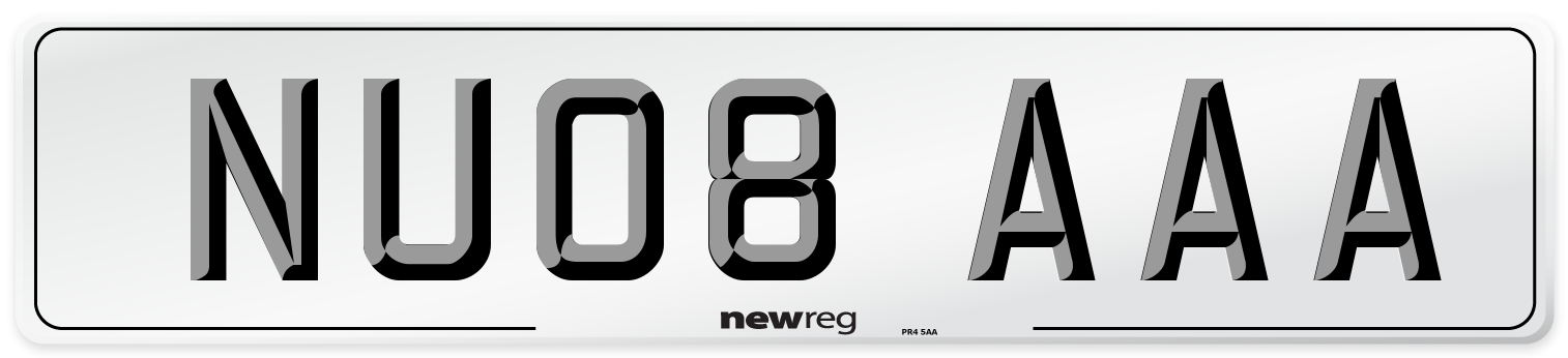 NU08 AAA Number Plate from New Reg